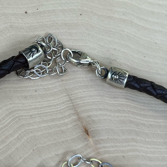 Dakota West Shube 15 1/2” Sterling Turquoise Brown Braided Necklace and bracelet - Picture 5 of 10